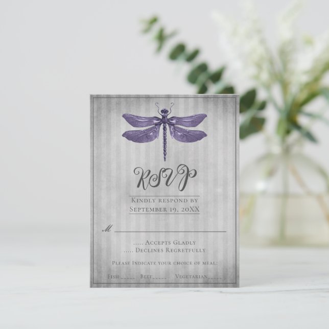 Réponse de mariage Libellule Bijou Violet (Debout devant)