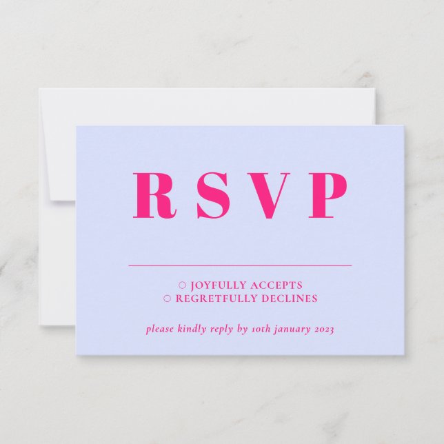 Réponse de mariage Lilac Pink RSVP (Devant)
