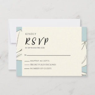Réponse de mariage minimaliste à motif floral bleu