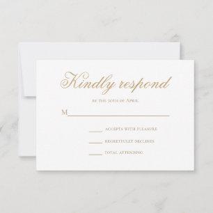 Réponse de Mariage Minimaliste Classique Élégante