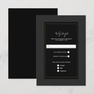 Réponse de mariage minimaliste moderne noir gris o