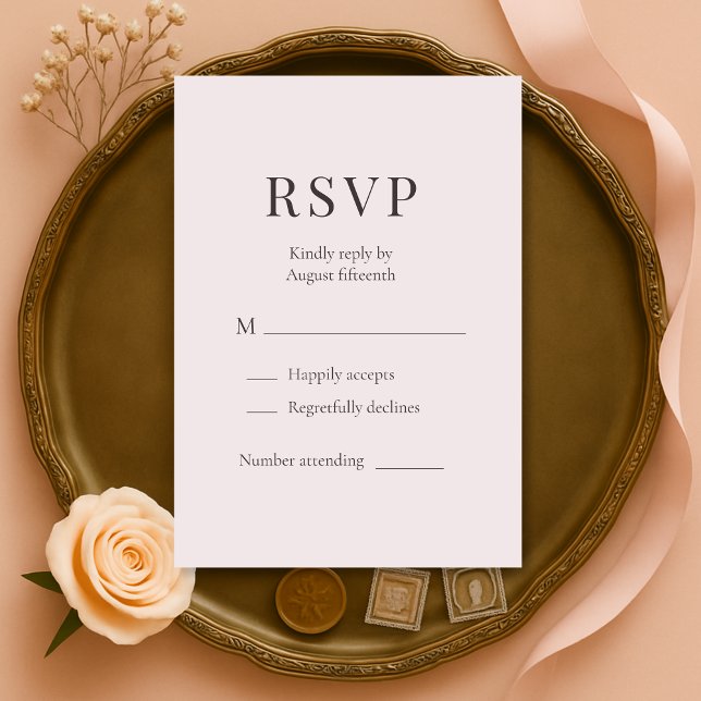 Réponse de mariage minimaliste rose poussiéreux  (Créateur téléchargé)