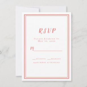 Réponse de mariage minimaliste simple Corail Blanc