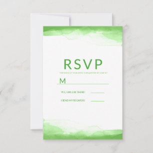 Réponse de Mariage Moderne Aquarelle Vert Citron C