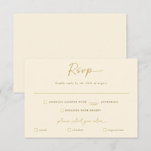 Réponse de mariage moderne écriture manuscrite or