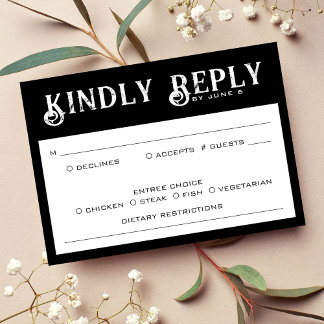 Réponse de mariage Noir & Blanc