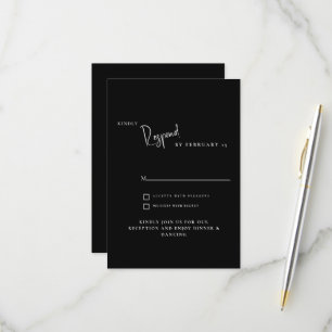 Réponse de mariage noir simple moderne