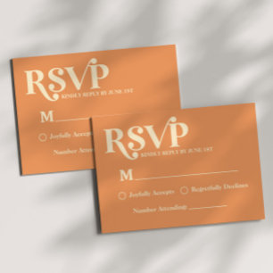 Réponse de mariage orange minimaliste rétro