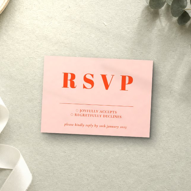 Réponse de mariage Orange Rose RSVP (Créateur téléchargé)