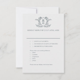Réponse de mariage Régence au blason vintage
