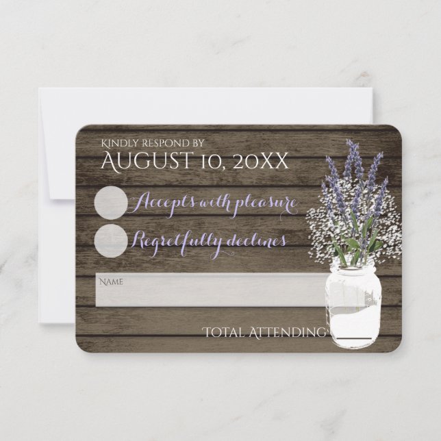 Réponse de mariage Respiration de Bébé et Lavande (Devant)