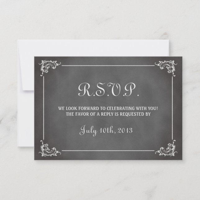 Réponse de mariage romantique vintage sur tableau  (Devant)