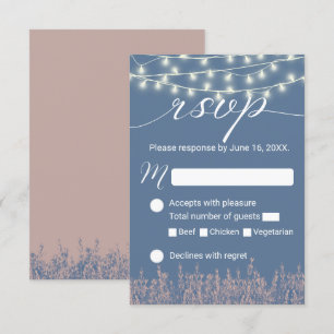 Réponse de mariage rustique bleu poussiéreux lavan