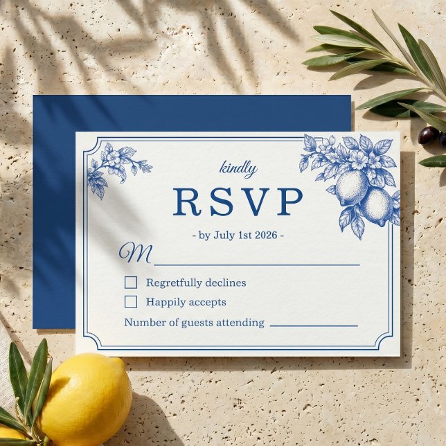 Réponse de mariage toile de bleu italien côtier (Créateur téléchargé)
