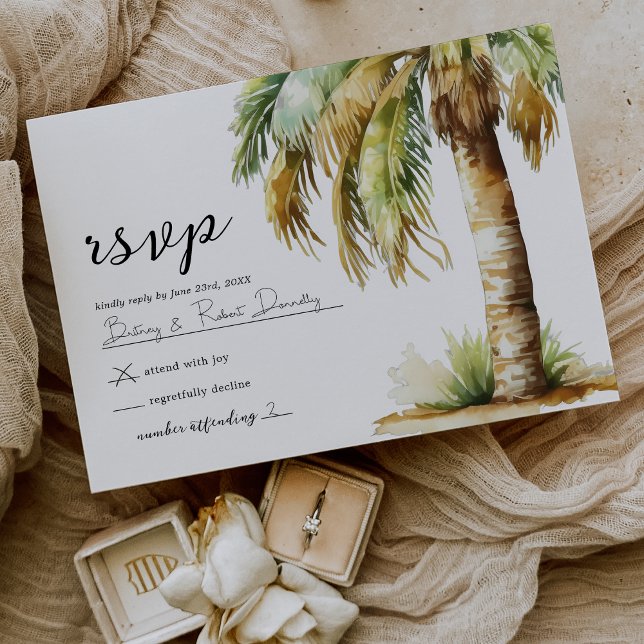 Réponse de mariage tropical à l'aquarelle (Créateur téléchargé)