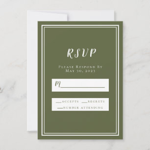 Réponse de mariage vert olive Simple Chic Minimali