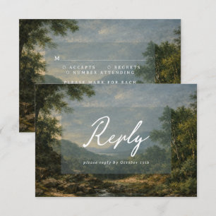 Réponse de mariage vintage paysage antique bleu