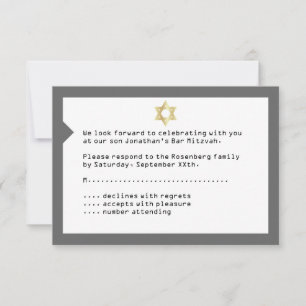 Réponse de Mitzvah RSVP de barre de billet de