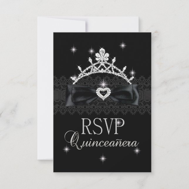 Réponse de réponse RSVP Party Black Lace (Devant)