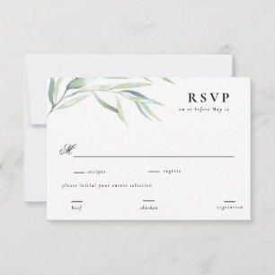 Réponse de RSVP de mariage à la verdure luxuriante
