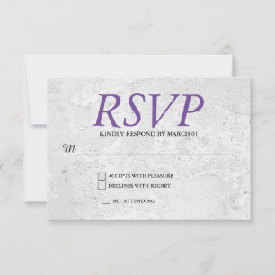Réponse de RSVP de mariage avec mur gris uni moder
