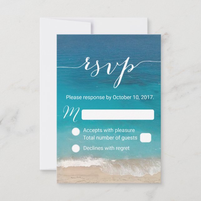 Réponse de script classique RSVP de mariage de pla (Devant)