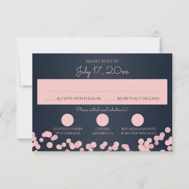 Réponse des Mariages de Navy Blue et Pink Sparking (Devant)