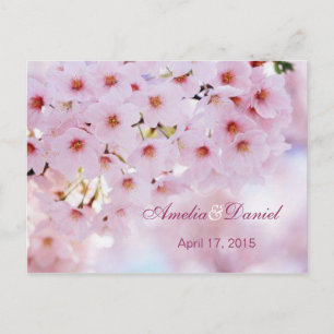 Réponse d'invitation de cerisier en fleurs, carte 