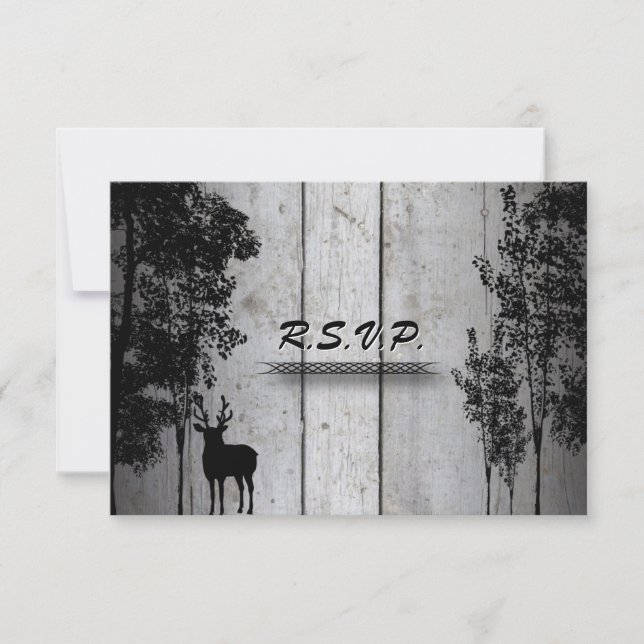 Réponse du mariage Carte RSVP Cartes Rustiques Arb (Devant)