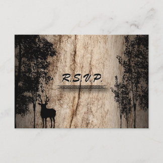 Réponse du mariage Carte RSVP Cartes Rustiques Arb