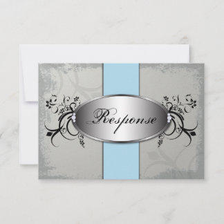 Réponse du mariage Carte RSVP gris ardoise bleu cl