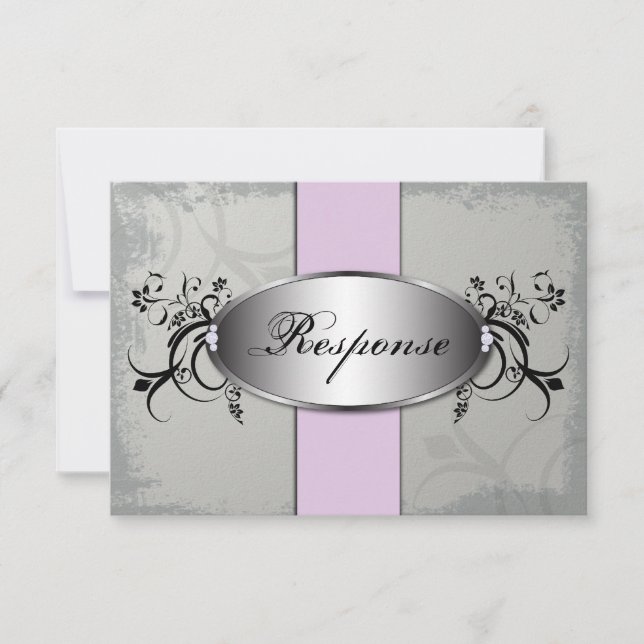 Réponse du mariage Carte RSVP Light Purple Slate G (Devant)