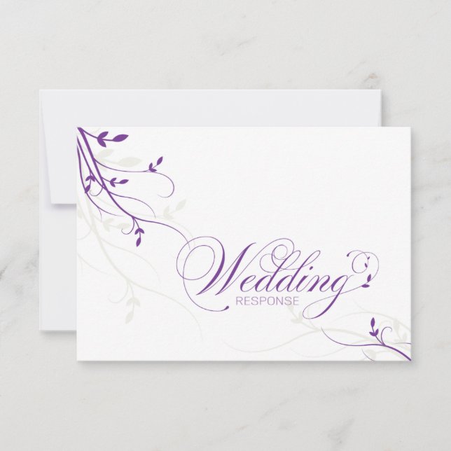 Réponse du mariage Carte RSVP simple Elégance feut (Devant)