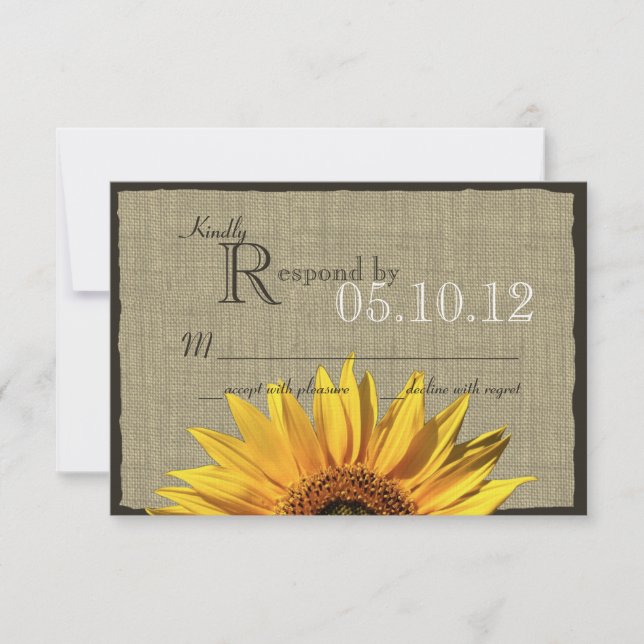Réponse du Mariage de Sunflower et Burlap de l'Oue (Devant)