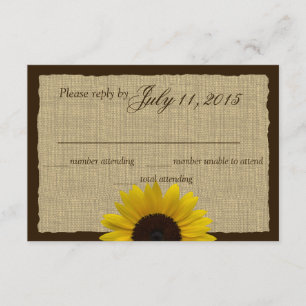 Réponse du Mariage du Burlap et du Sunflower