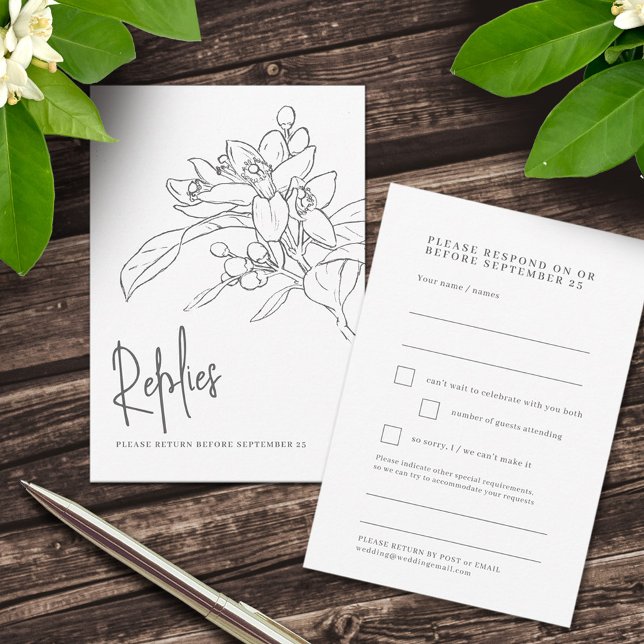 Réponse du mariage en fleurs orange RSVP (Créateur téléchargé)