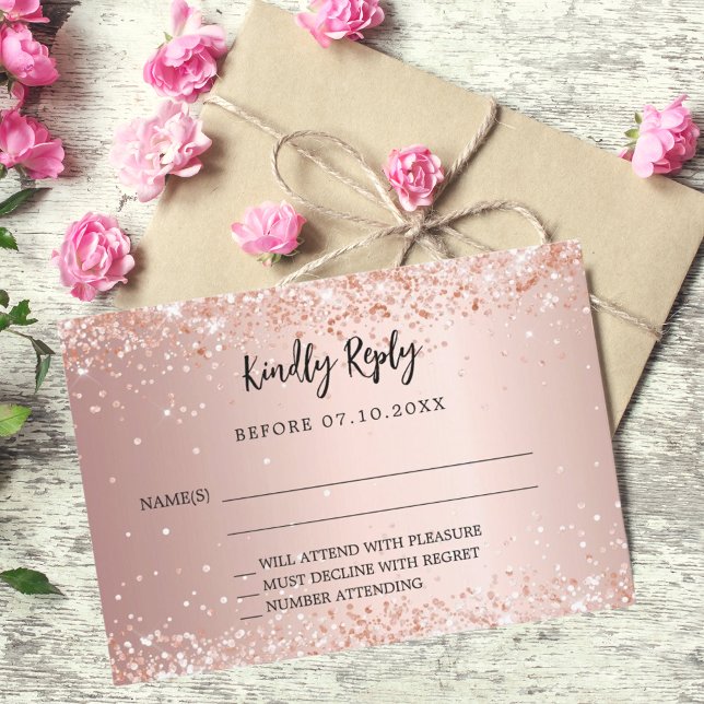 Réponse du mariage en or rose RSVP (Créateur téléchargé)