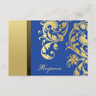 Réponse du Mariage Floral Bleu Gold Shimmer