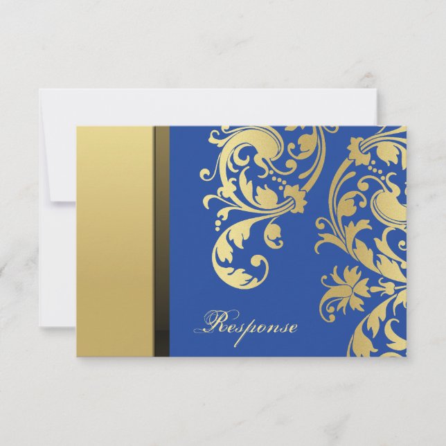 Réponse du Mariage Floral Bleu Gold Shimmer (Devant)
