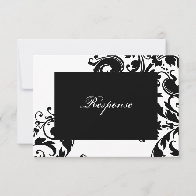 Réponse du Mariage floral noir & blanc Bold (Devant)