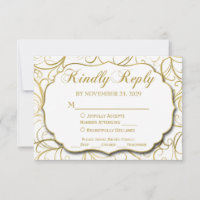 Réponse du Mariage RSVP à l'épreuve d'or blanche a