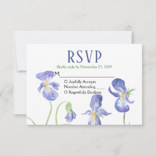 Réponse du Mariage RSVP Iris Violet