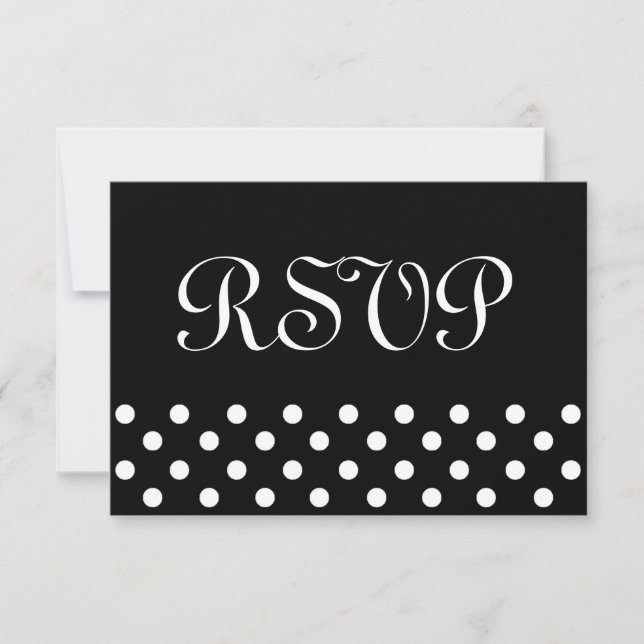 Réponse du Mariage RSVP Pois noir et blanc (Devant)