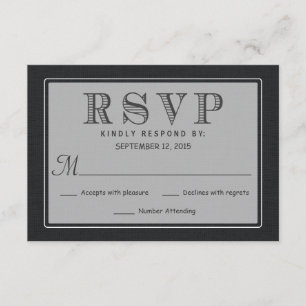 Réponse du Mariage RSVP Rustic Black Burlap