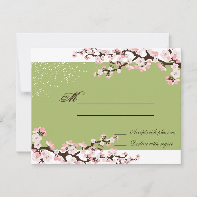 Réponse du Mariage Sage Green Cherry Blossom (Devant)