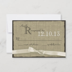 Réponse du Mariage White Bow et Burlap