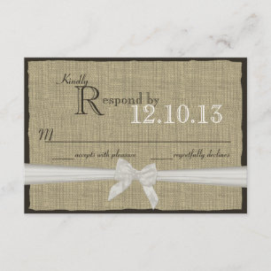 Réponse du Mariage White Bow et Burlap
