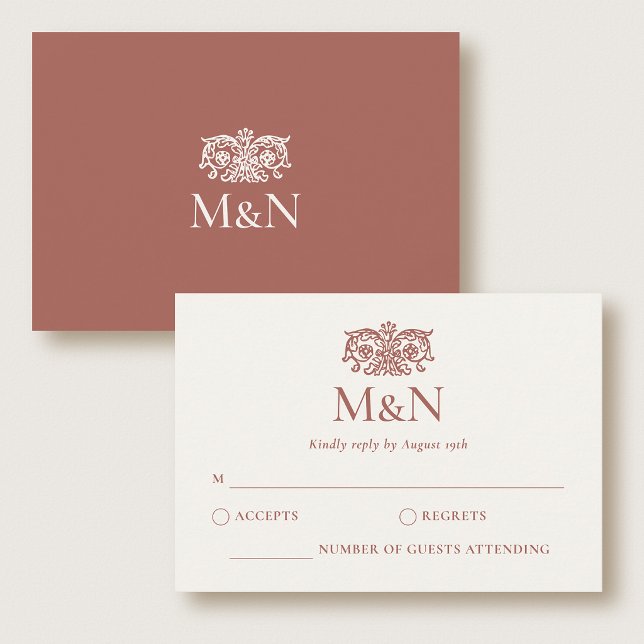 Réponse élégante avec monogramme de mariage, Envel (Créateur téléchargé)