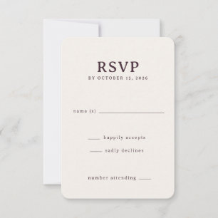 Réponse Élégante Beige Minimaliste RSVP