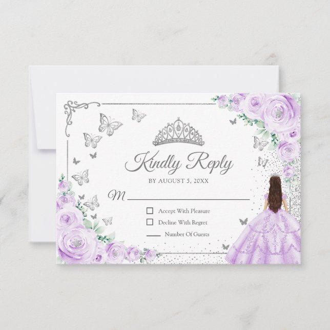 Réponse Élégante Chic Lilas Violet Argent Quincean (Devant)